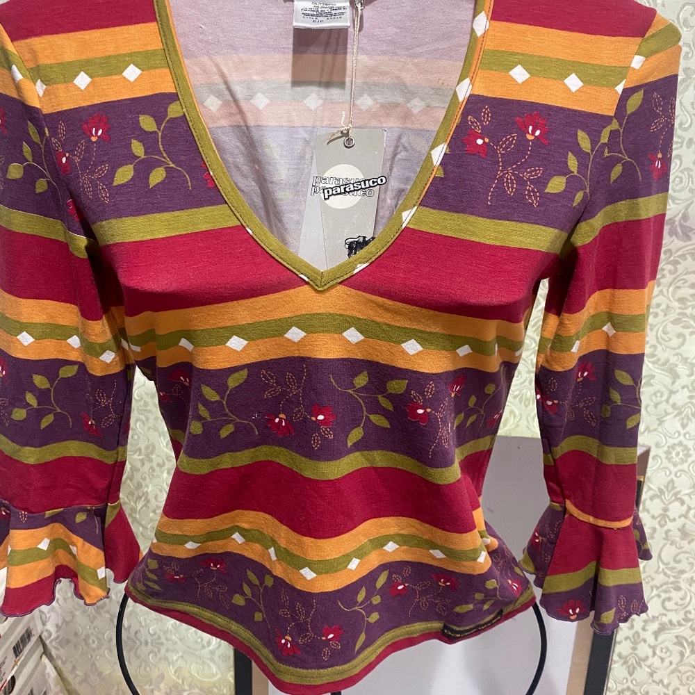 Ladies Parasuco Vintage Colorful Blouse Sz M